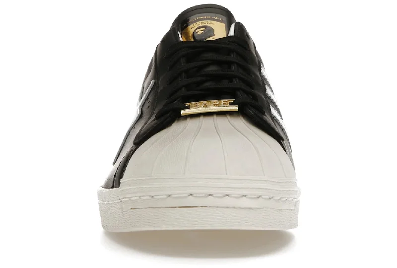 Adidas Superstar 80s Bape Black White Gold