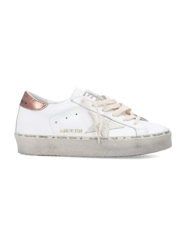 GOLDEN GOOSE Hi Star Distressed Leather Sneakers