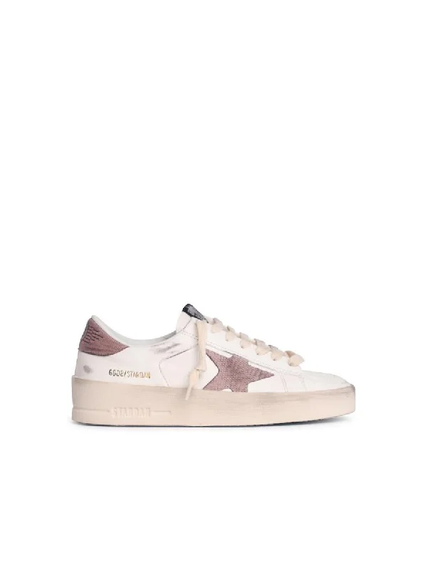 Golden Goose 'Stardan' Cream Leather Sneakers