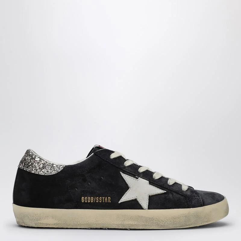 Golden Goose Super-Star Blue/Silver Glitter Sneaker