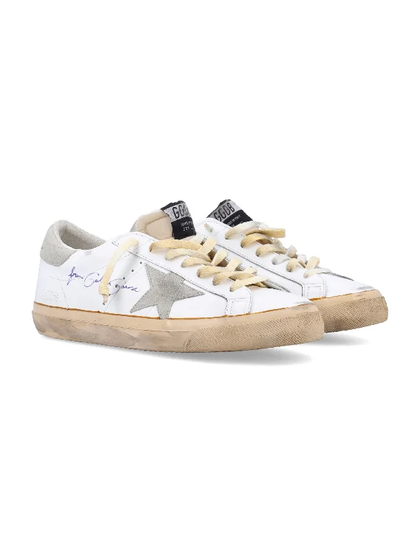 GOLDEN GOOSE Vintage Distressed Leather Sneakers with Suede Star