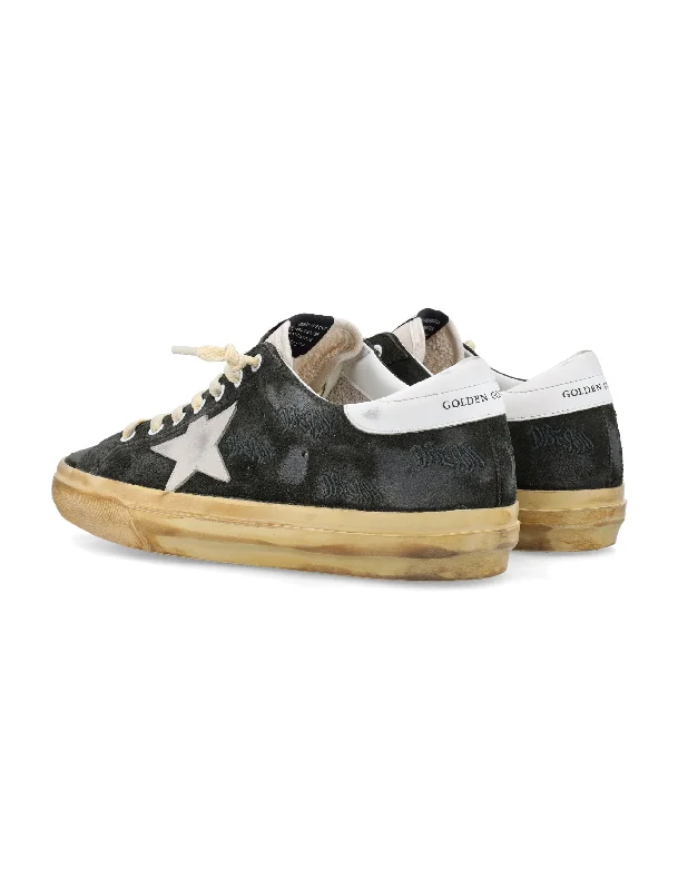 GOLDEN GOOSE Vintage Distressed Superstar Sneakers in Dark Green