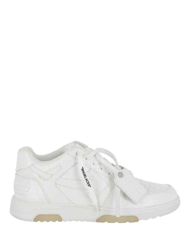 Out Of Office Crocodile-Embossed Low-Top Sneakers