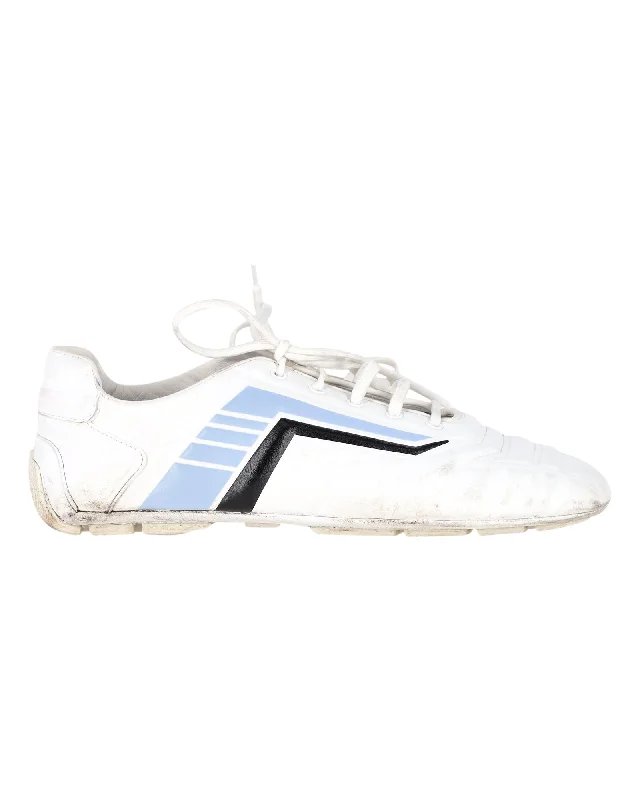 Prada Rev Sneakers in White Leather