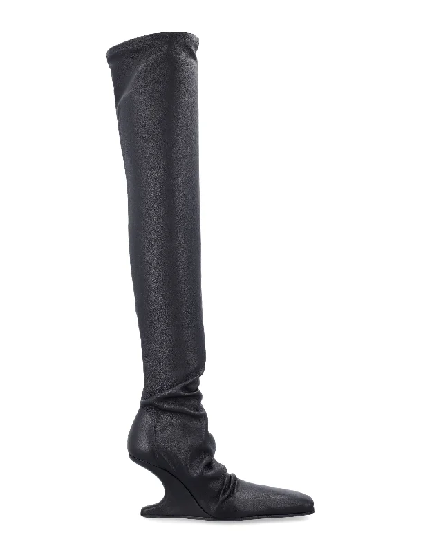 RICK OWENS Elevated Edge Thigh-High Leather Boots