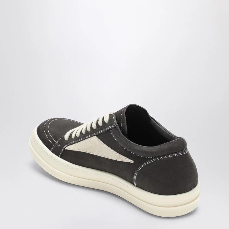 RICK OWENS Vintage Dust Grey & Milk-White Leather Sneakers