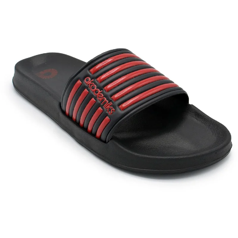 Akademiks Mens FLIP 1.0 Faux Leather Slide Sandals