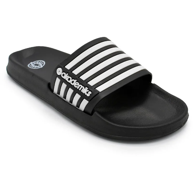 Akademiks Mens Rubber Flat Slide Sandals