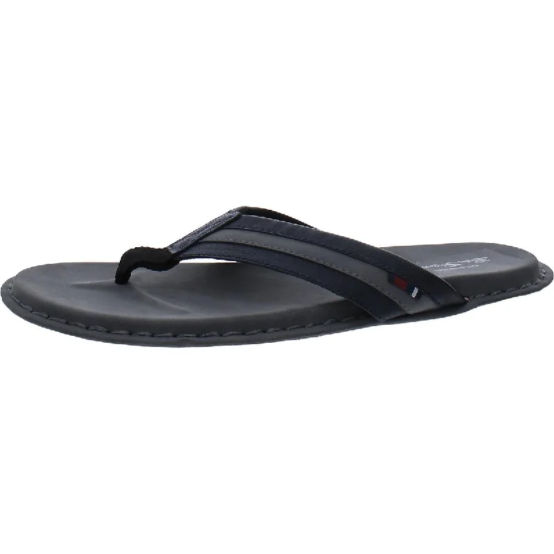 Ben Sherman Mens Newport Faux Leather Flip-Flops