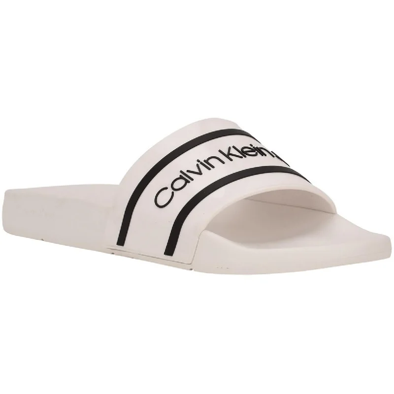 Calvin Klein Jeans Mens Aiken Embossed Manmade Pool Slides