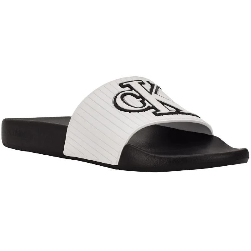 Calvin Klein Jeans Mens Alonzo Embossed Manmade Pool Slides