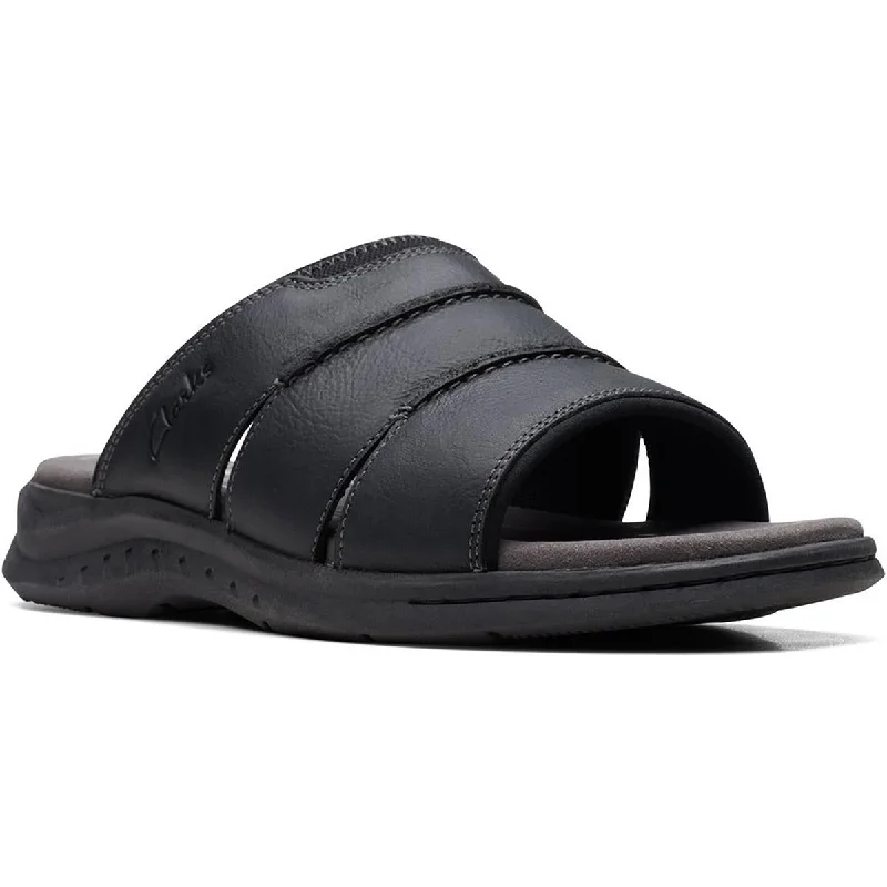 Clarks Mens Walkford Easy Leather Slide Mule Sandals