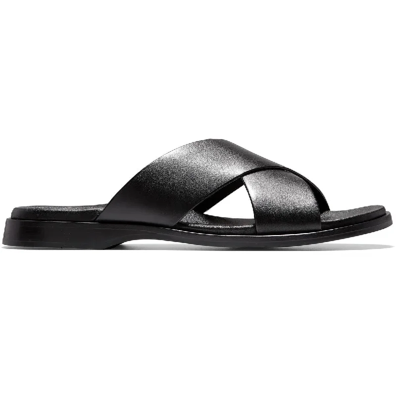 Cole Haan Mens Goldwyn 2.0 Leather Slip On Flat Sandals