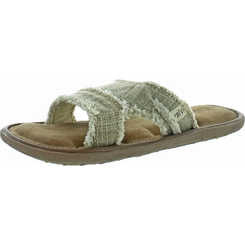 Crevo Cory Frayed Hemp Memory Foam Slide Sandals for Men