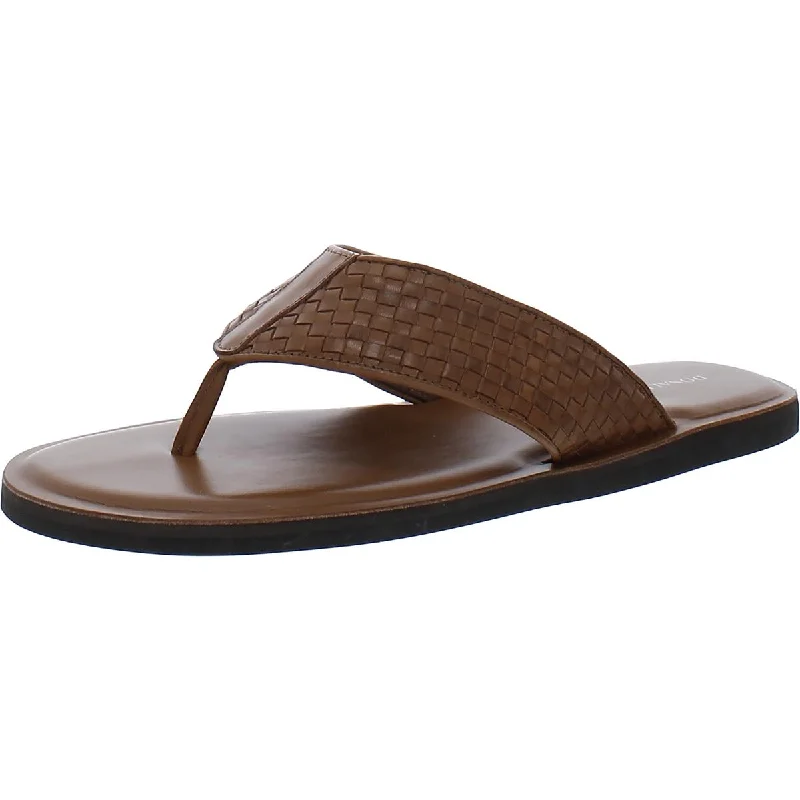 Donald J. Pliner Mens Palmer 14 Leather Thong Flip-Flops