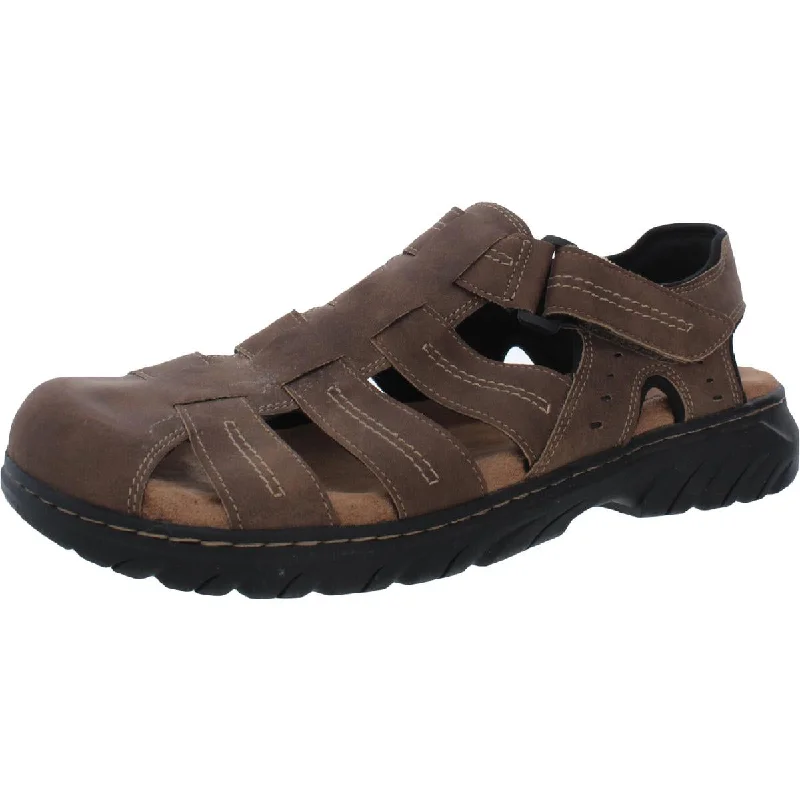 Dr. Scholl's Shoes Mens Candid Faux Leather Caged Sport Sandals