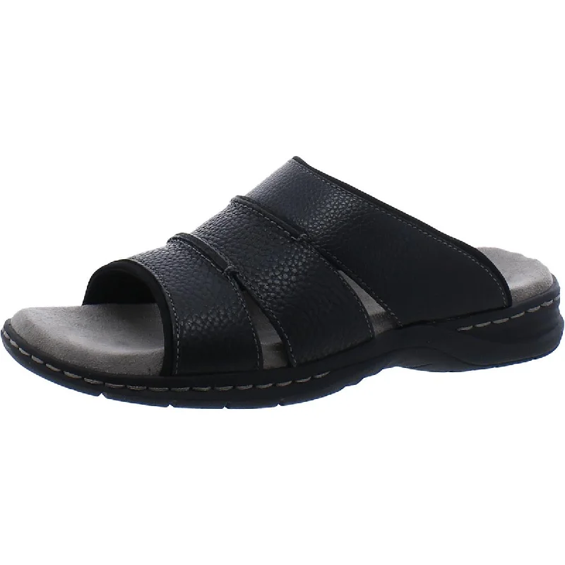 Dr. Scholl's Shoes Mens Gordon 2 Leather Slip On Slide Sandals