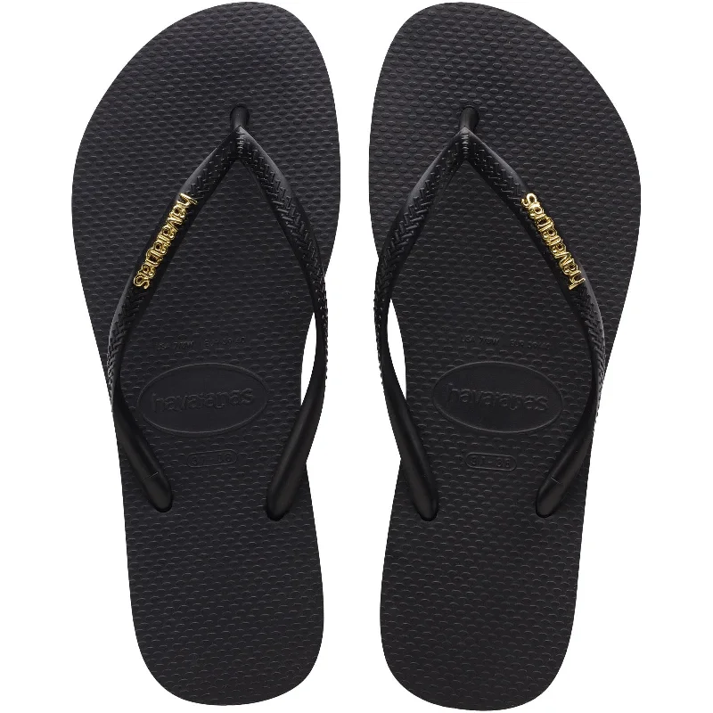 Havaianas Slim Logo Metallic Flip Flops