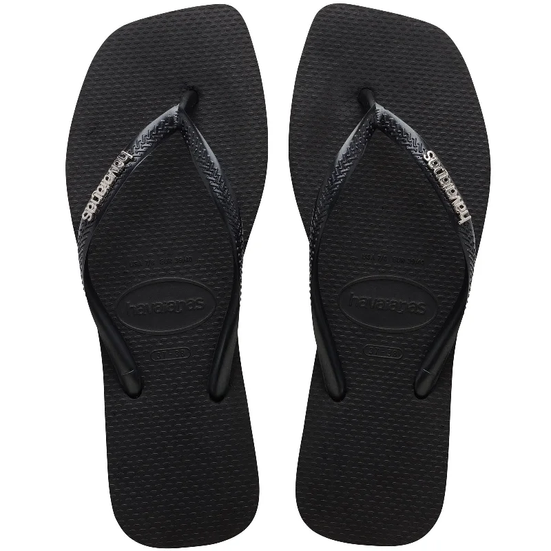 Havaianas Square Logo Metallic Flip Flops