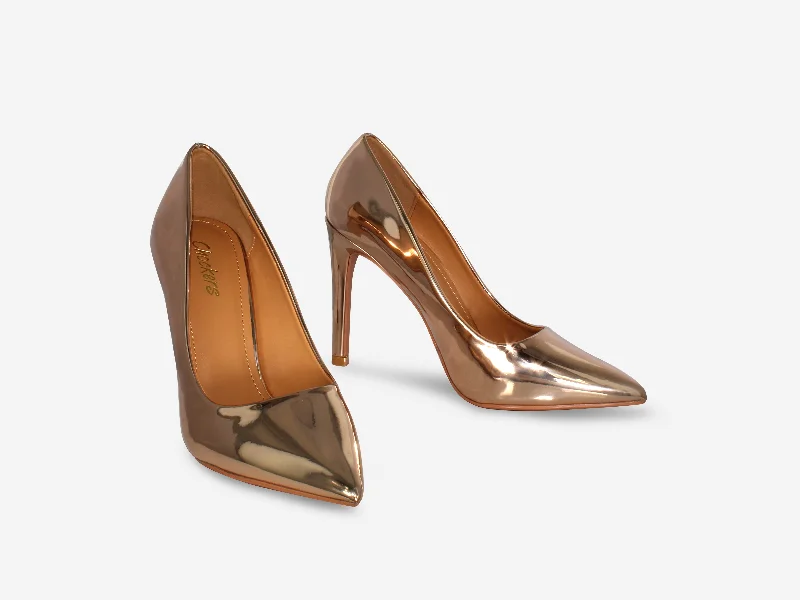 Alexandra – Rose Gold Metallic Court Heel