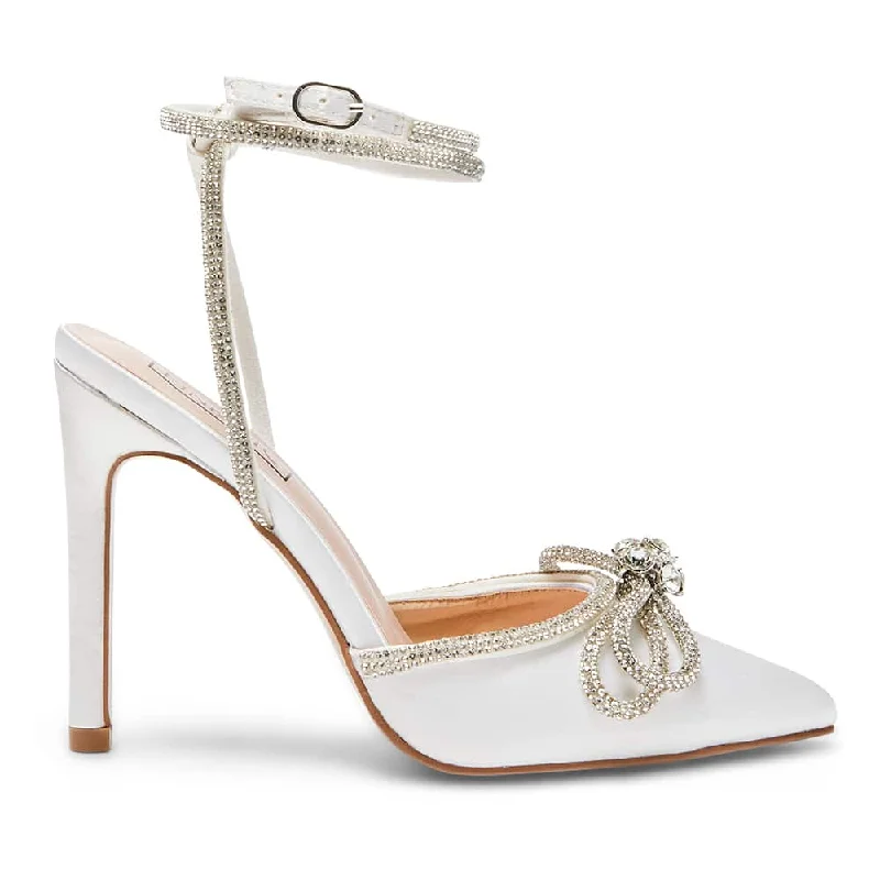 Rory Heel in Ivory Satin