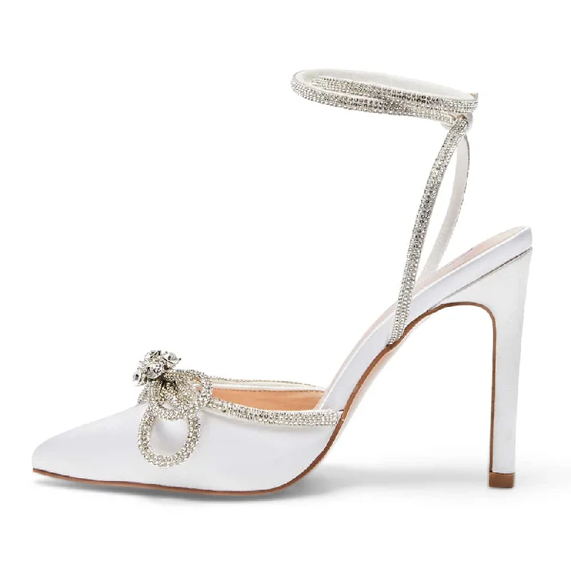 Rory Heel in Ivory Satin