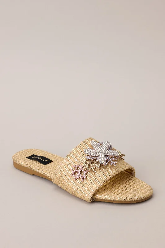 Beachside Perfection Gold & Multicolor Rhinestone Sandals