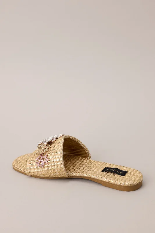 Beachside Perfection Gold & Multicolor Rhinestone Sandals