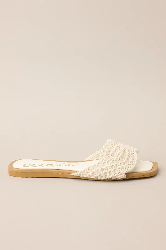 Cabana Life Ivory Flat Sandals