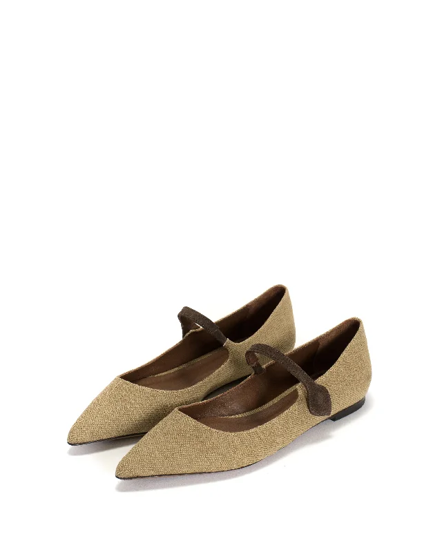 Fifi Raffia & calf suede Natural & coffee brown