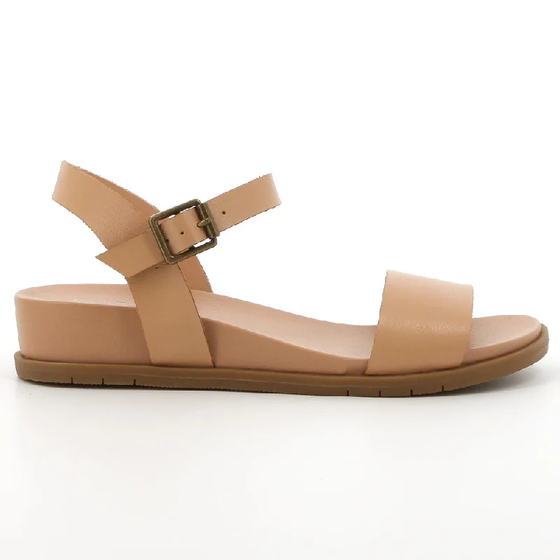 Hush Puppies Graice Leather Strap Sandals - Nude