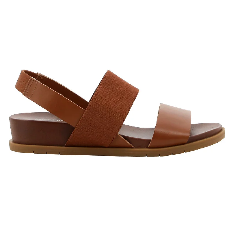 Hush Puppies Zura Leather Strap Sandals - Cognac