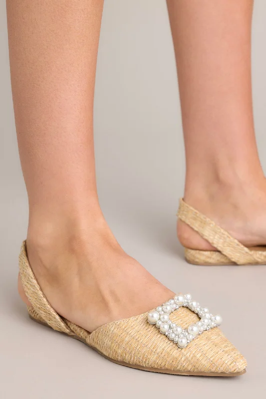 Island Elegance Raffia Pearl Flats