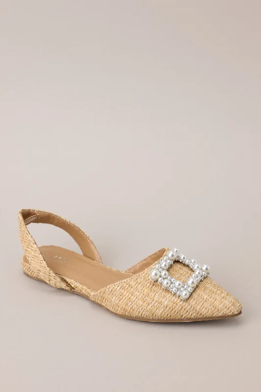 Island Elegance Raffia Pearl Flats