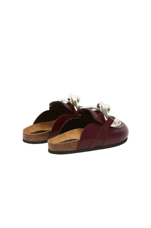 JW Anderson Chain Loafer - Burgundy/ Silver