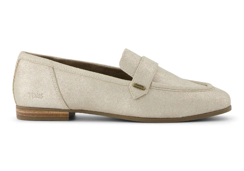 Lynette Loafer - Champagne Metallic Suede