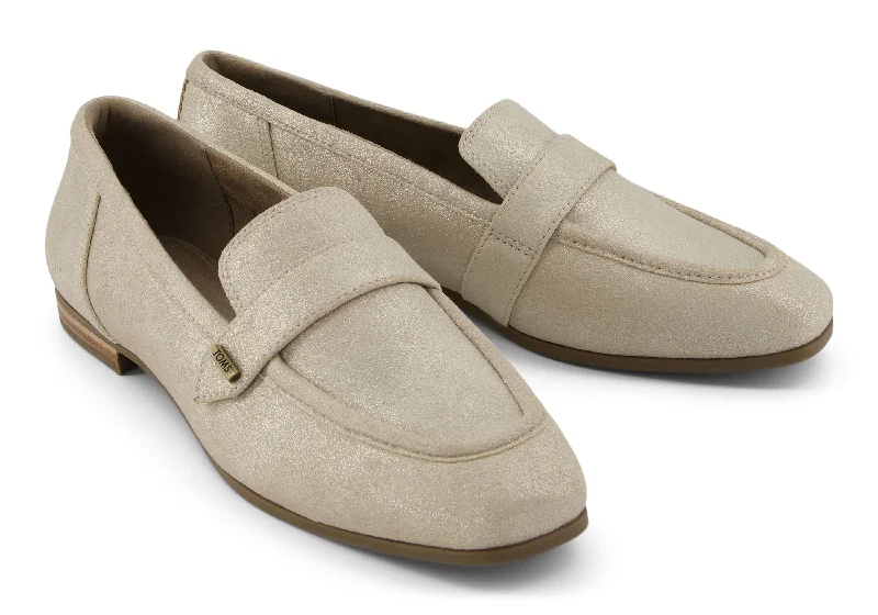 Lynette Loafer - Champagne Metallic Suede