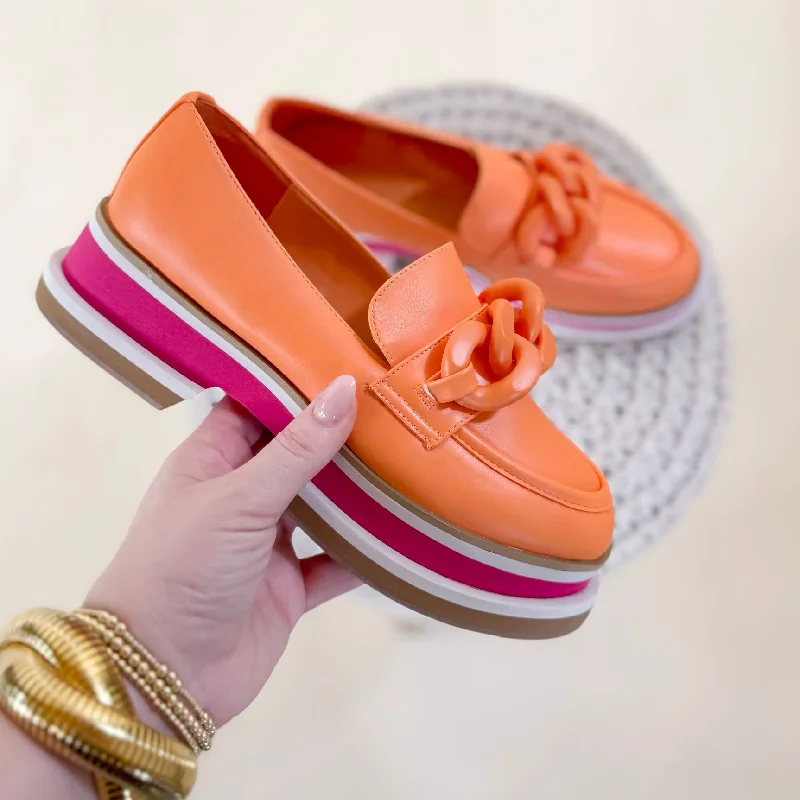 Matisse | Madison Platform Loafer in Orange Sorbet