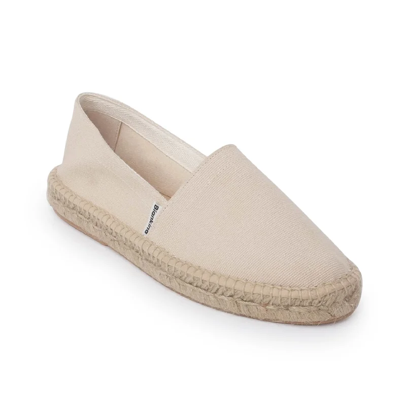 Mila Sustainable, Eco Friendly, Vegan Canvas Espadrille Flats - Beige Tan