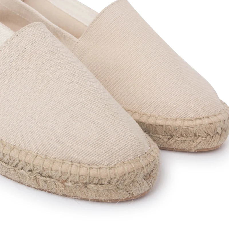 Mila Sustainable, Eco Friendly, Vegan Canvas Espadrille Flats - Beige Tan