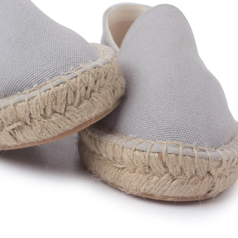 Mila Sustainable, Eco Friendly, Vegan Canvas Espadrille Flats - Grey