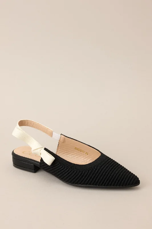 Timeless Memories Black Pointed Toe Flats