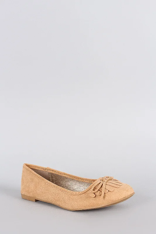 Qupid Bohemian Fringe Ballet Flat