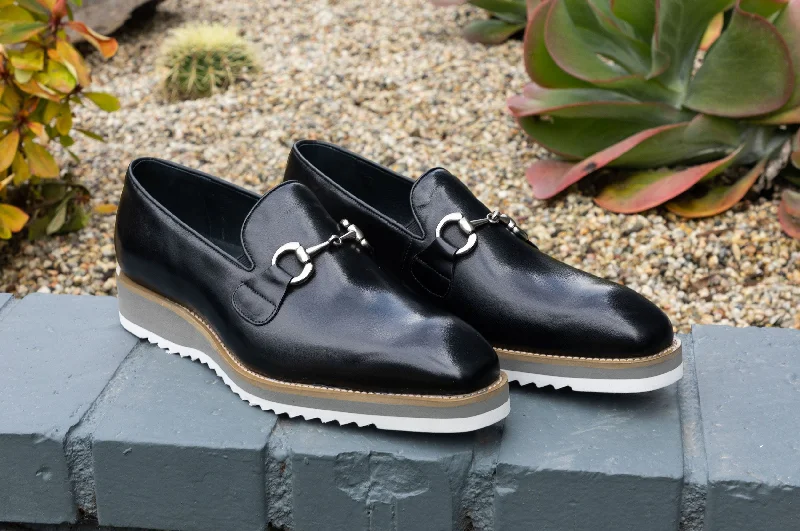 Calfskin Slip-On Horsebit Loafer Black