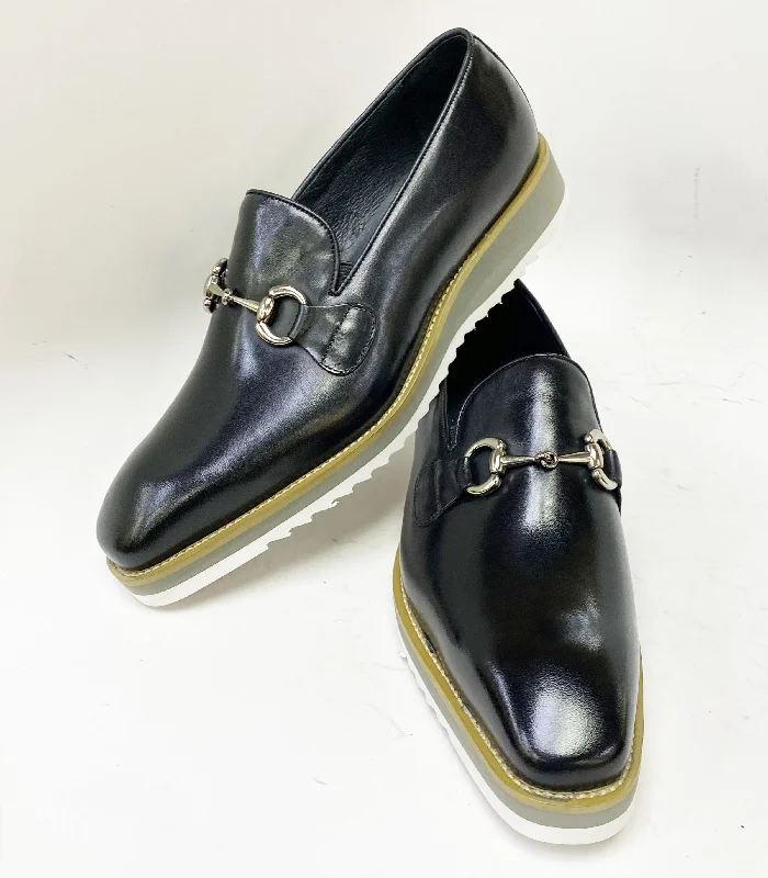 Calfskin Slip-On Horsebit Loafer Black