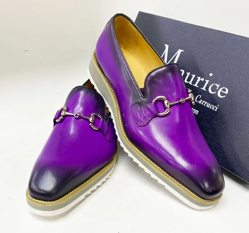 Calfskin Slip-On Horsebit Loafer Purple