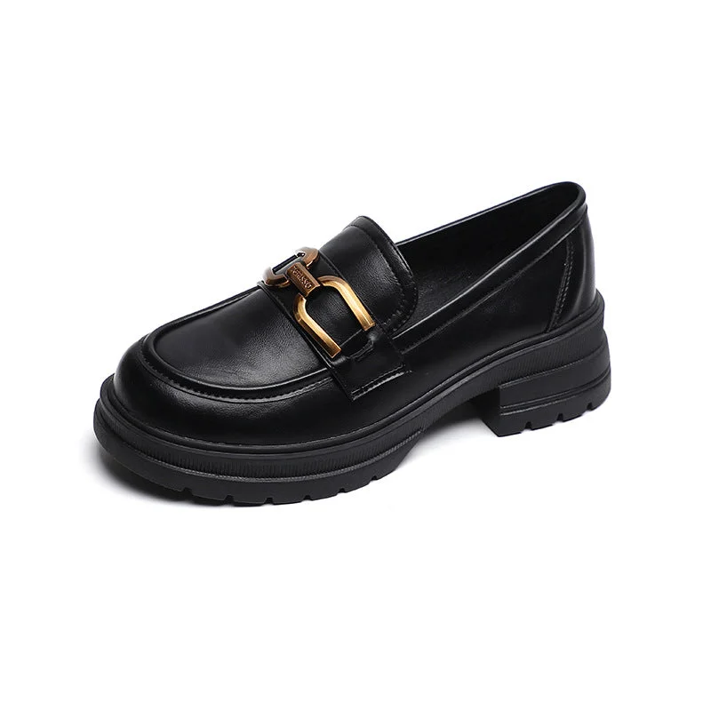 Fashion Women's British Style Small Thick Loafers