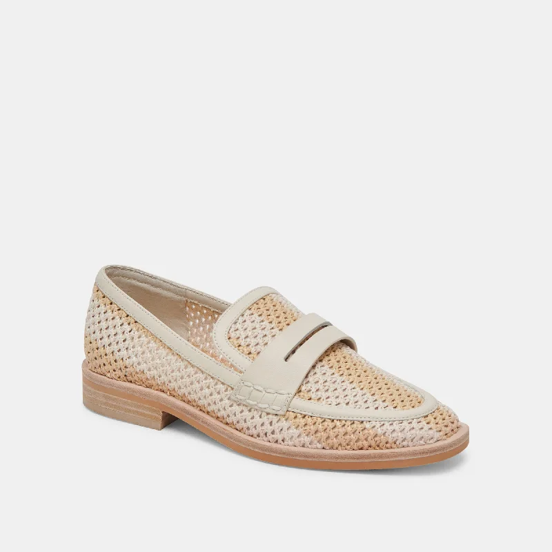 HALLEY FLATS IVORY MULTI RAFFIA