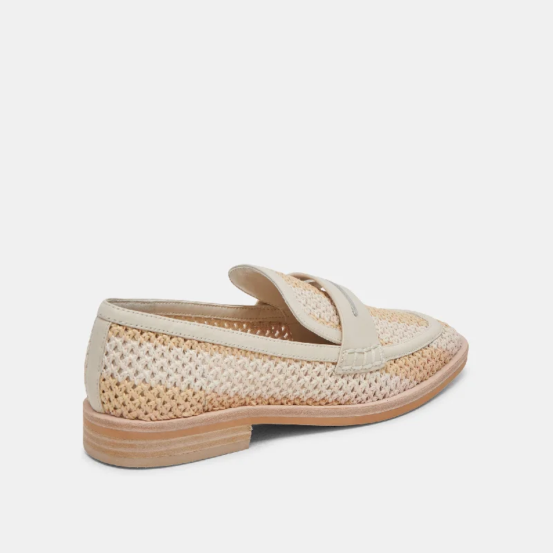 HALLEY FLATS IVORY MULTI RAFFIA