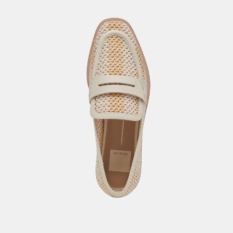 HALLEY FLATS IVORY MULTI RAFFIA